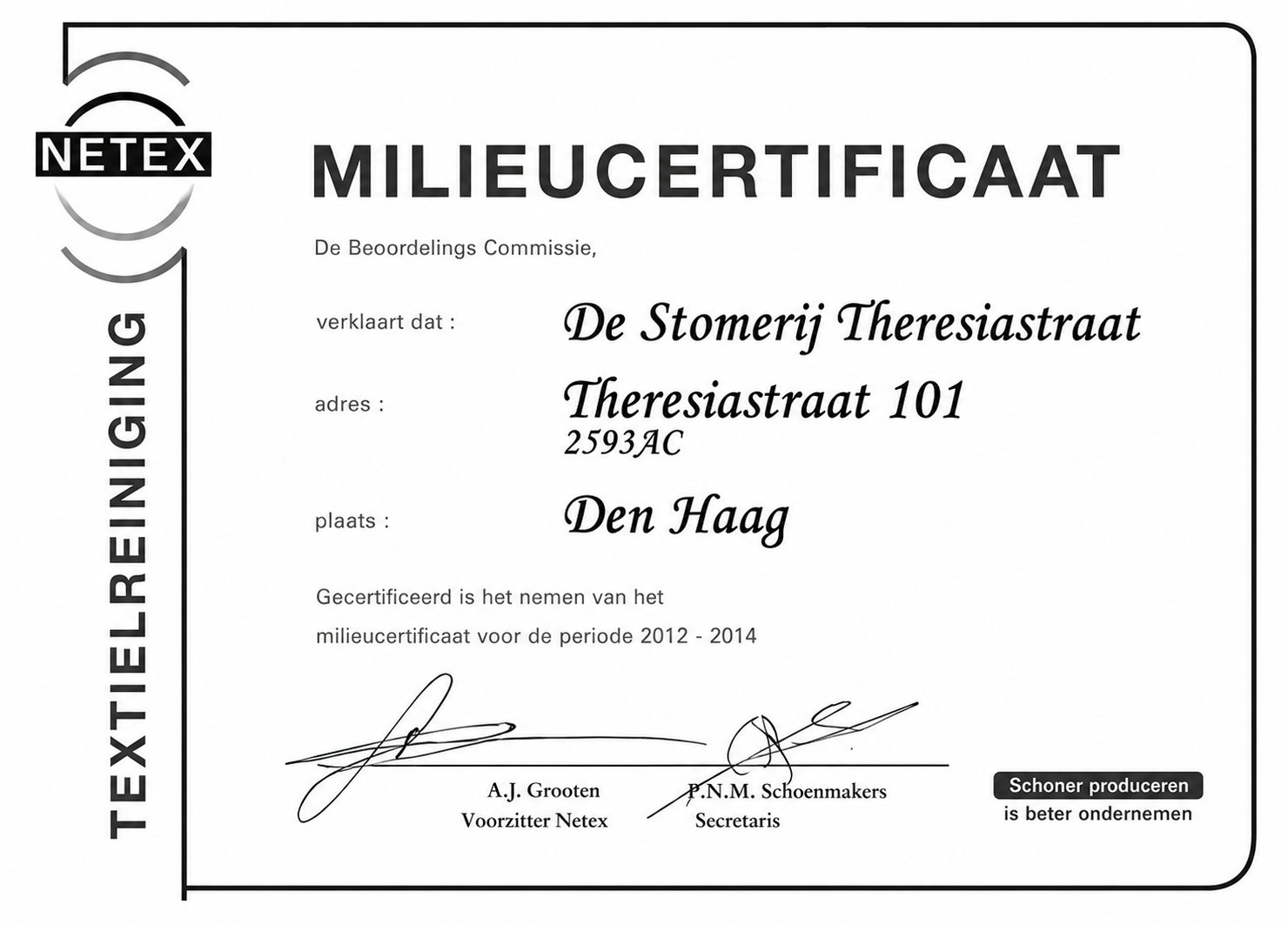 NetEx Milieucertificaat